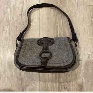 Gray and Brown Women's Shoulder Bag